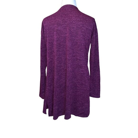 SHOP BASIC PURPLE OPEN‎ CARDIGAN STYLE P1125 WOMEN SIZE LARGE POLYESTER SWEATER - Picture 3 of 8